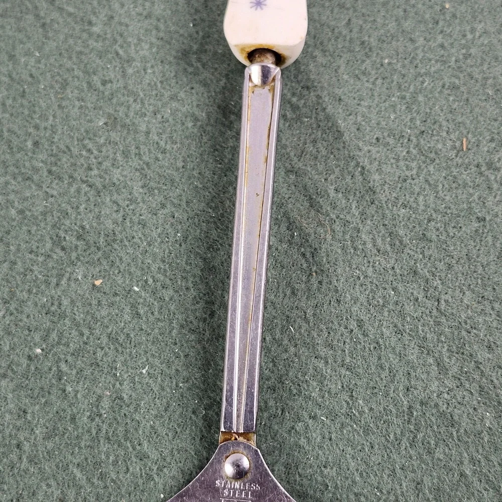 Vintage‎ EKCO USA Stainless Steel Serving Utensils - White & Purple Handle